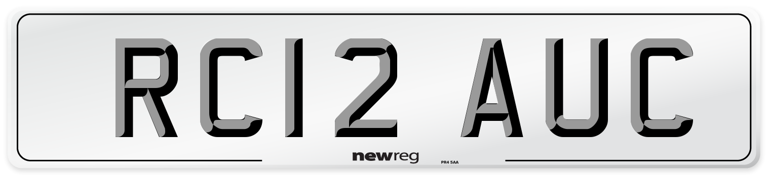 RC12 AUC Number Plate from New Reg